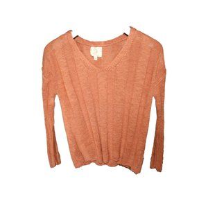 Hippie Rose Orange V-Neck Sweater